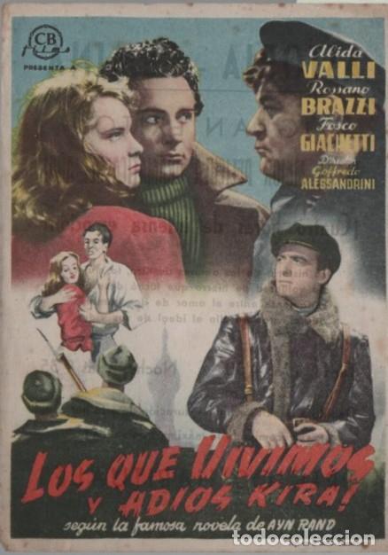 Cine: PROGRAMA DE CINE: LOS QUE VIVIMOS Y ADIOS KIRA PC-11899