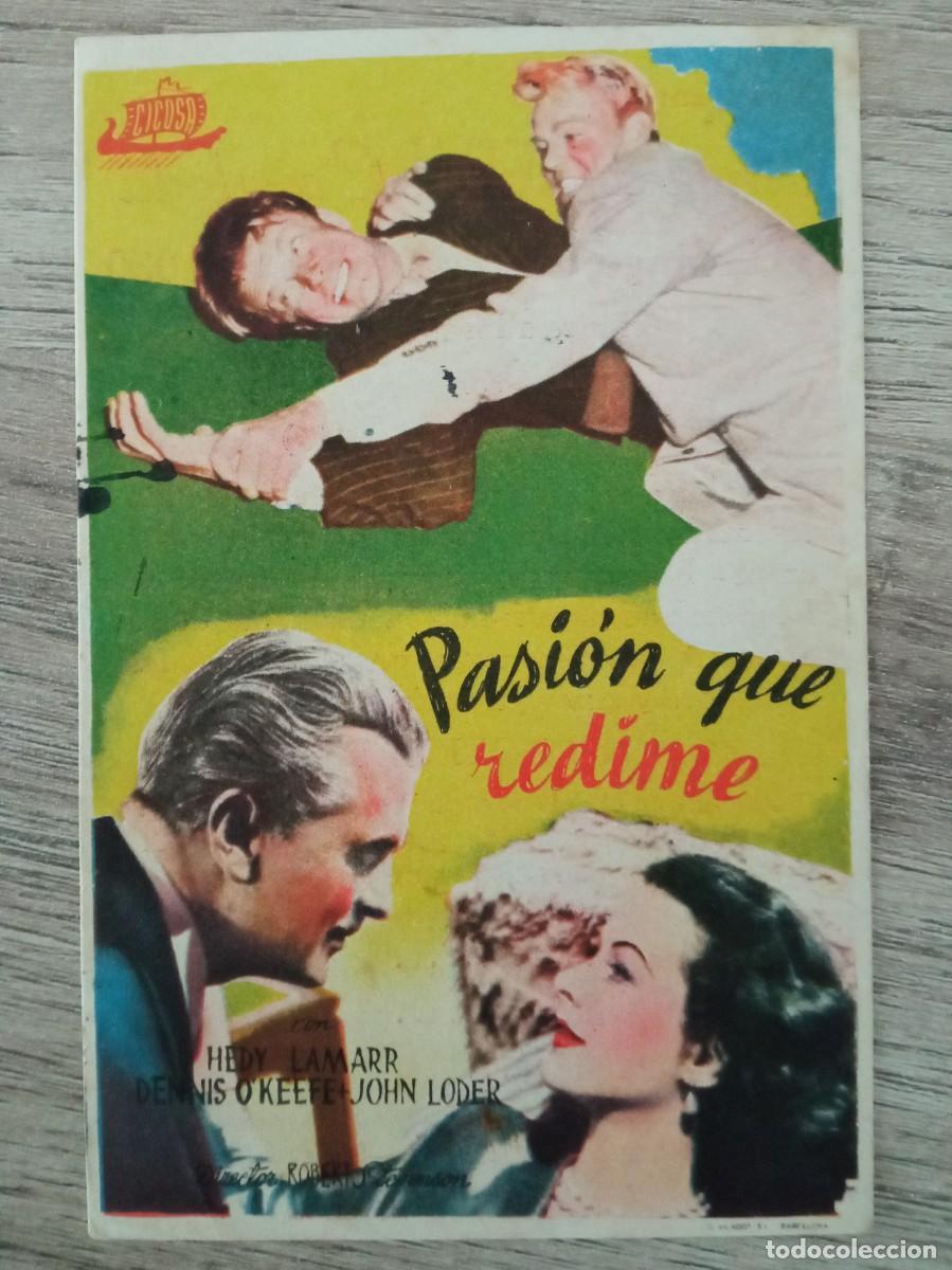 Cine: PASION QUE REDIME, HEDY LAMARR, CINEMA CERJI, COVALEDA, SORIA, 1950
