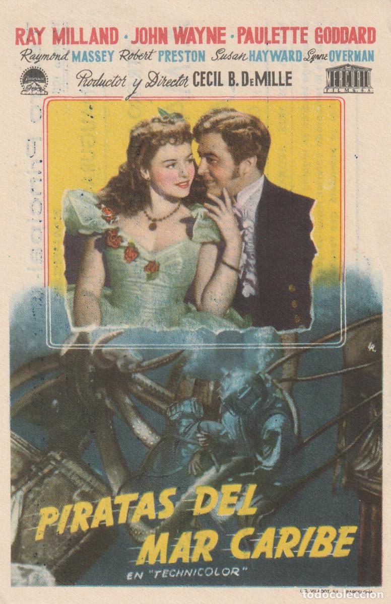 Cine: 7978- FOLLETO DE MANO DEL FILM: PIRATAS DEL MAR CARIBE- JOHN WAYNE