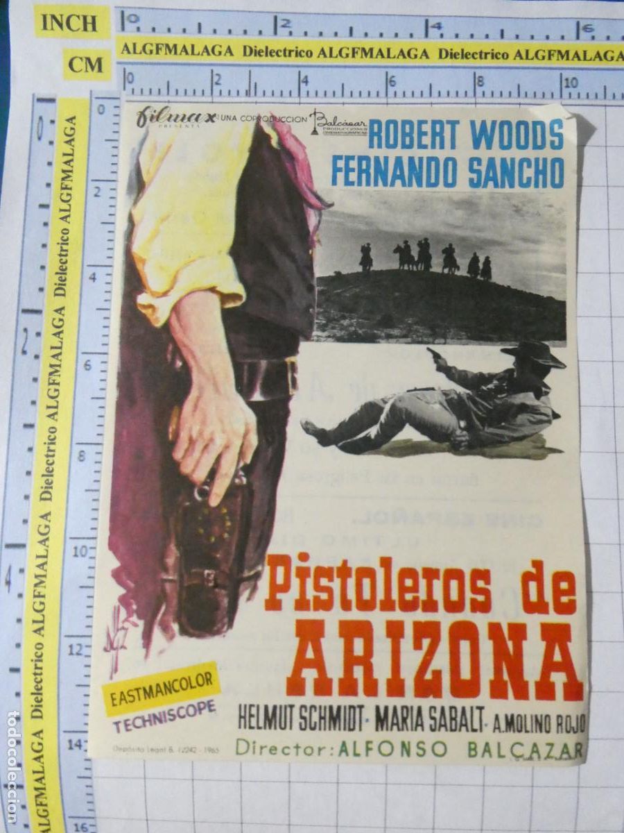 Cine: PROGRAMA DE MANO. CINE. PEL&Iacute;CULA. PISTOLEROS DE ARIZONA CINE TIVOLI AND&Uacute;JAR JAEN. 556