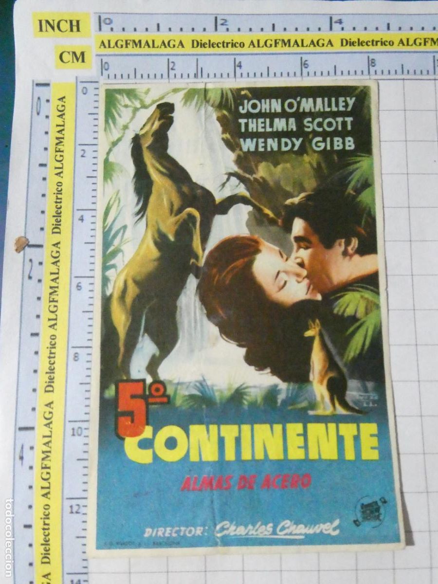 Cine: PROGRAMA DE MANO. CINE. PEL&Iacute;CULA. 5&ordm; CONTINENTE TEATRO CERVANTES GRANADA. 563