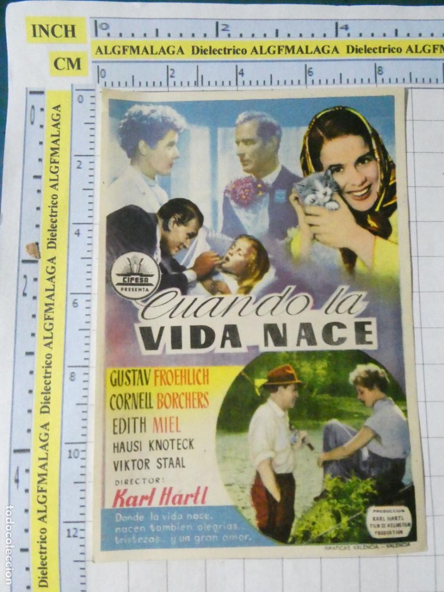 Cine: PROGRAMA DE MANO. CINE. PEL&Iacute;CULA. CUANDO LA VIDA NACE CINE REX. 564