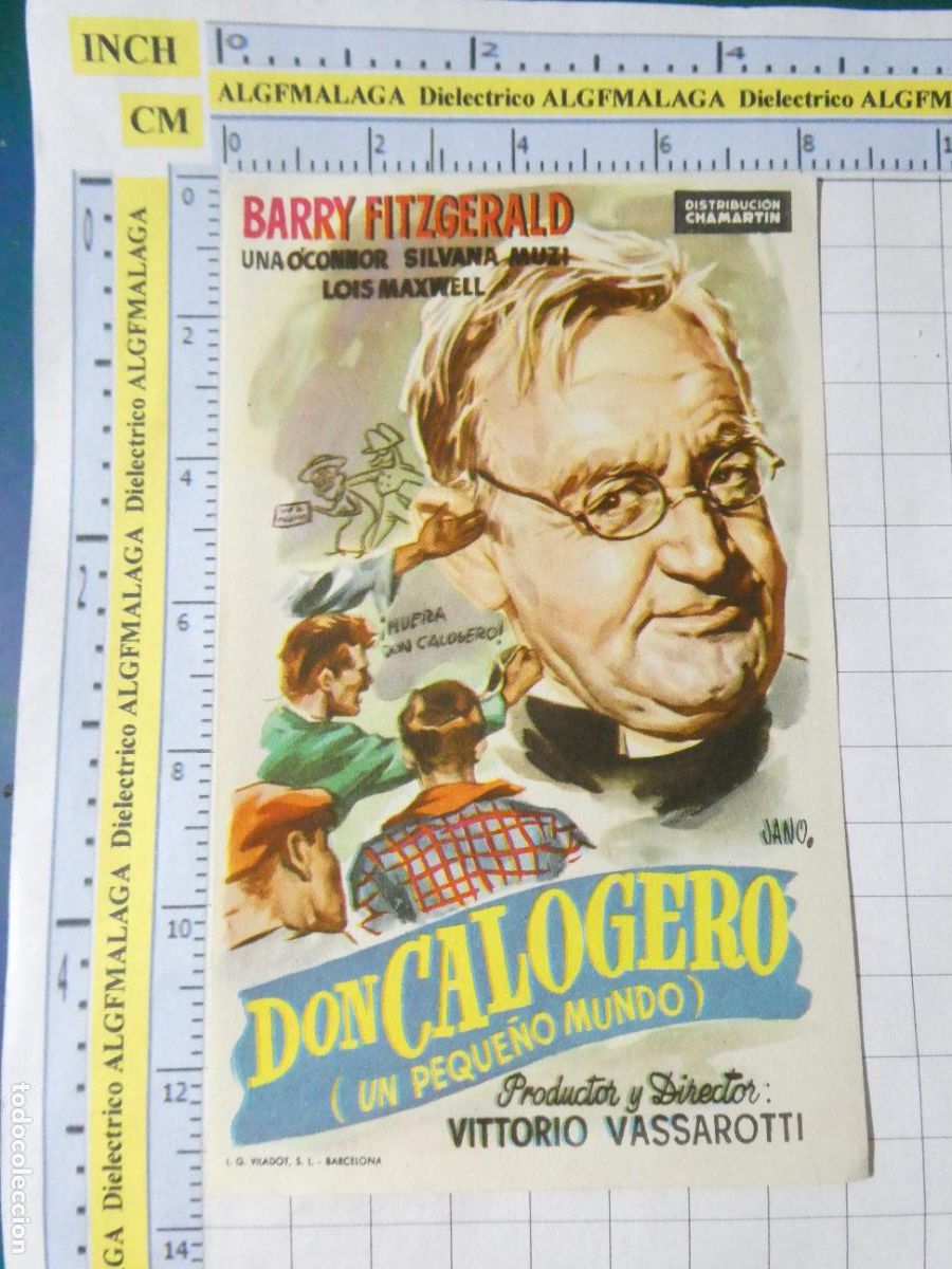 Cine: PROGRAMA DE MANO. CINE. PEL&Iacute;CULA. DON CALOGERO UN PEQUE&Ntilde;O MUNDO. 574