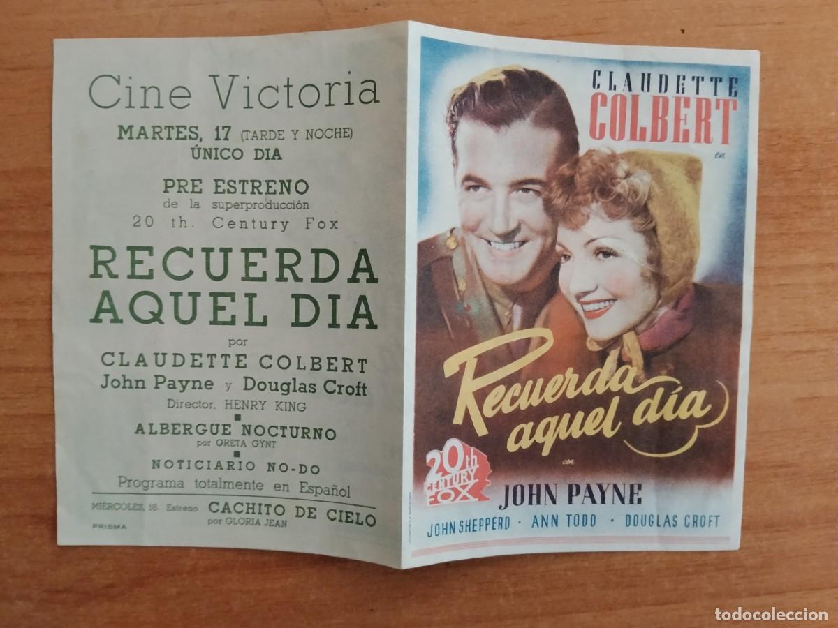 Cine: TURQUE-PROGRAMA DE CINE --RECUERDA AQUEL DIA