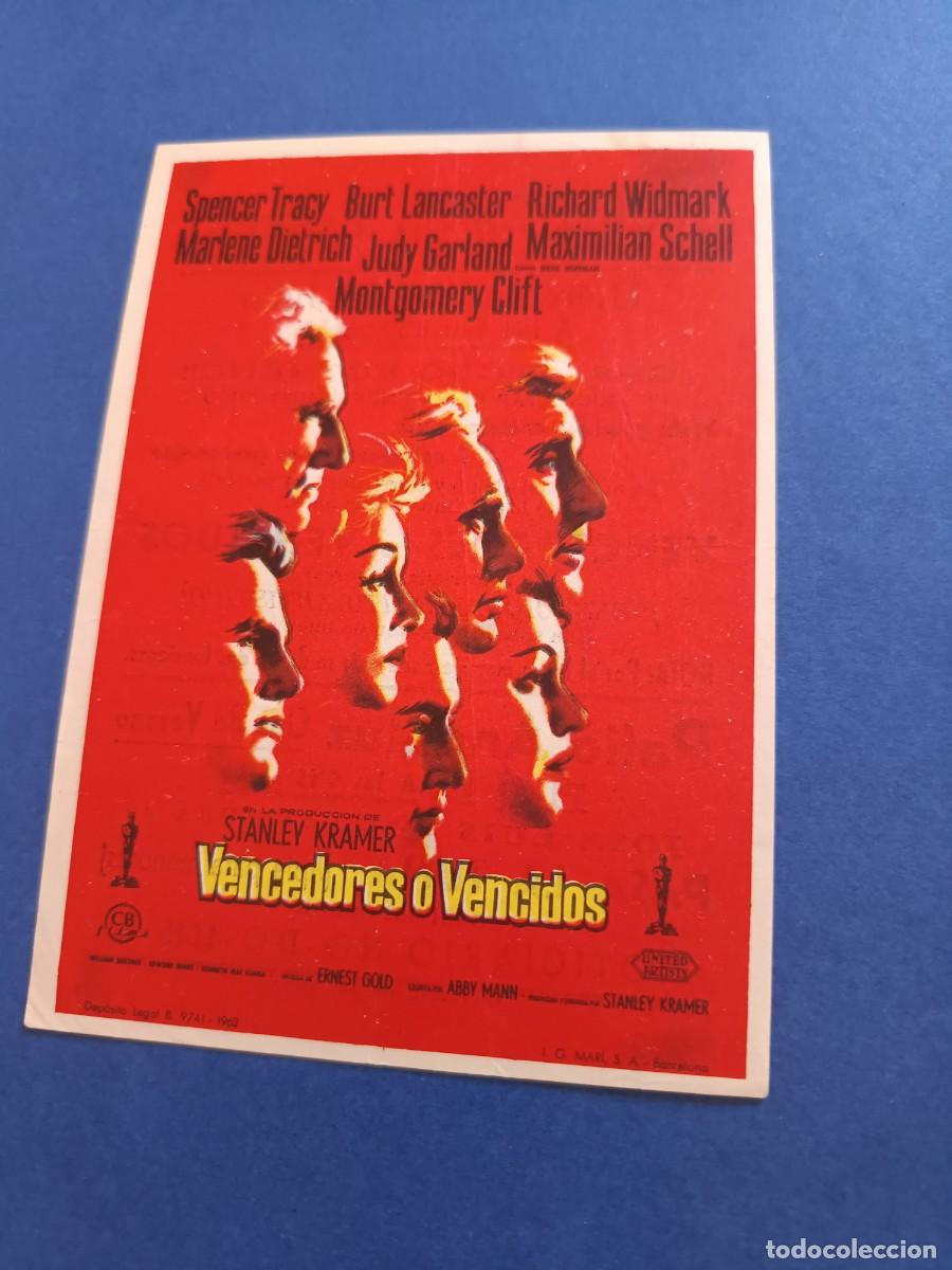 Cine: PROGRAMA DE CINE VENCEDORES O VENCIDOS SPENCER TRACY BURT LANCASTER