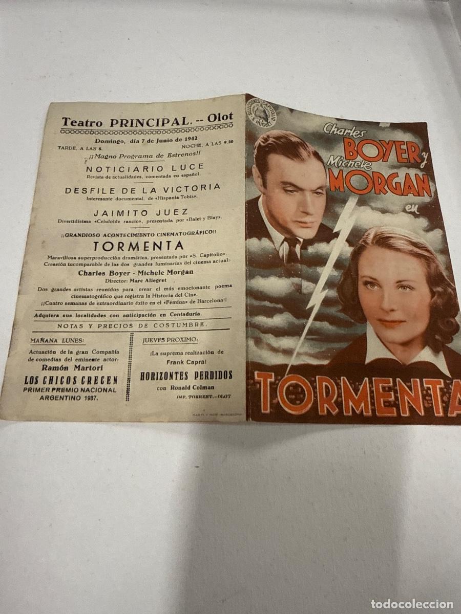Cine: TORMENTA. Antiguo programa de cine de mano, Diptico - Foto 3