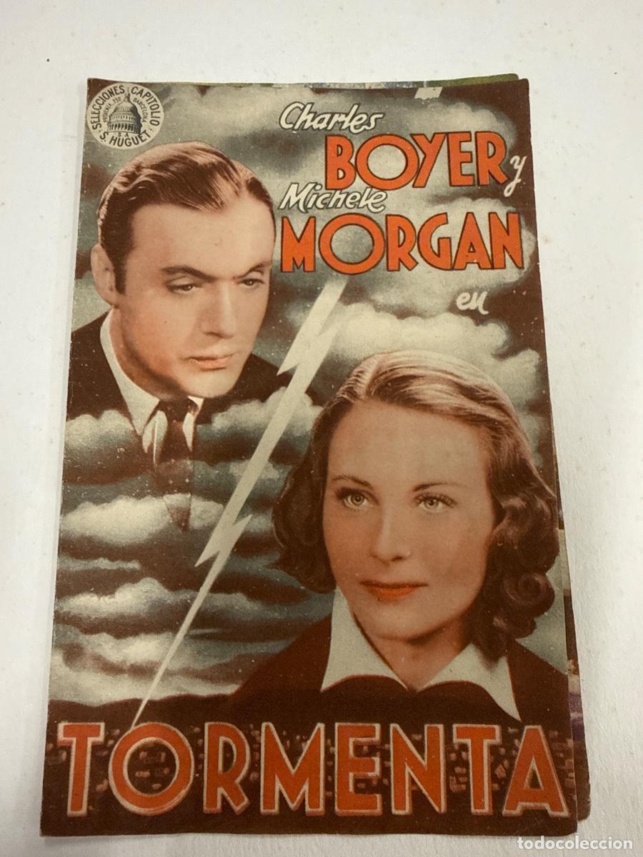Cine: TORMENTA. Antiguo programa de cine de mano, Diptico