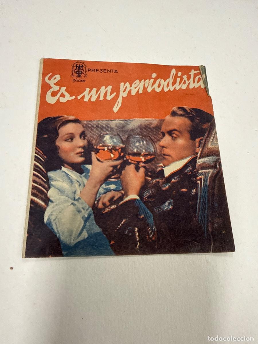 Cine: ES UN PERIODISTA. Antiguo programa de cine de mano. Diptico