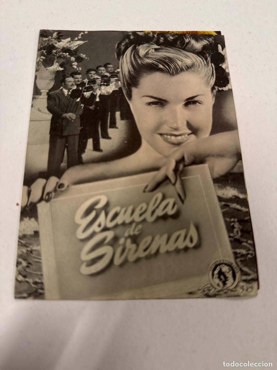 Cine: ESCUELA DE SIRENAS. Antiguo programa de cine de mano. Diptico - Foto 1