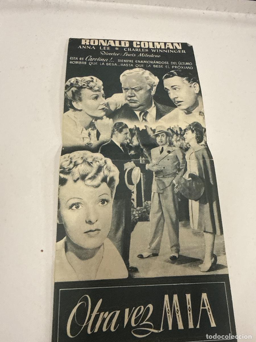 Cine: OTRA VEZ MIA. Antiguo programa de cine de mano. Diptico - Foto 2