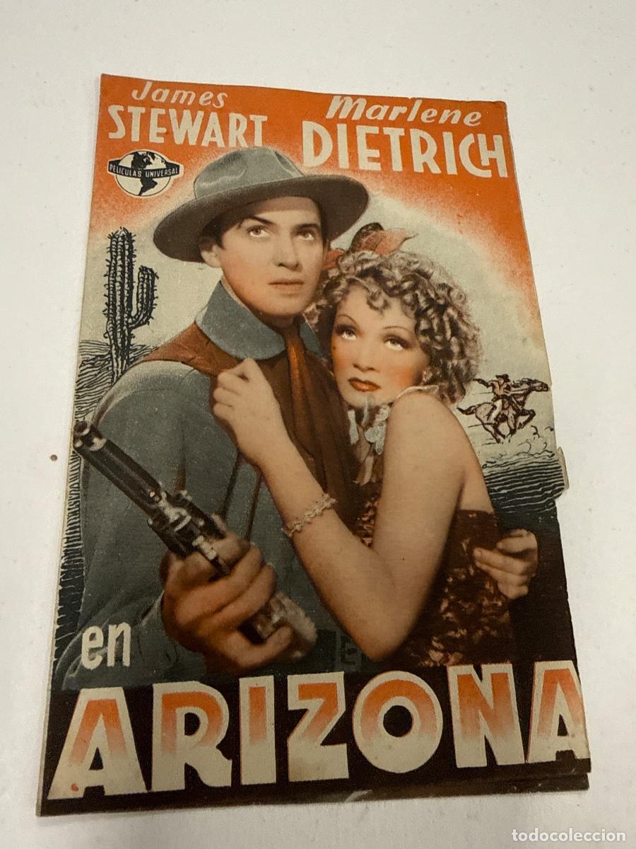Cine: ARIZONA. Antiguo programa de cine de mano. Diptico