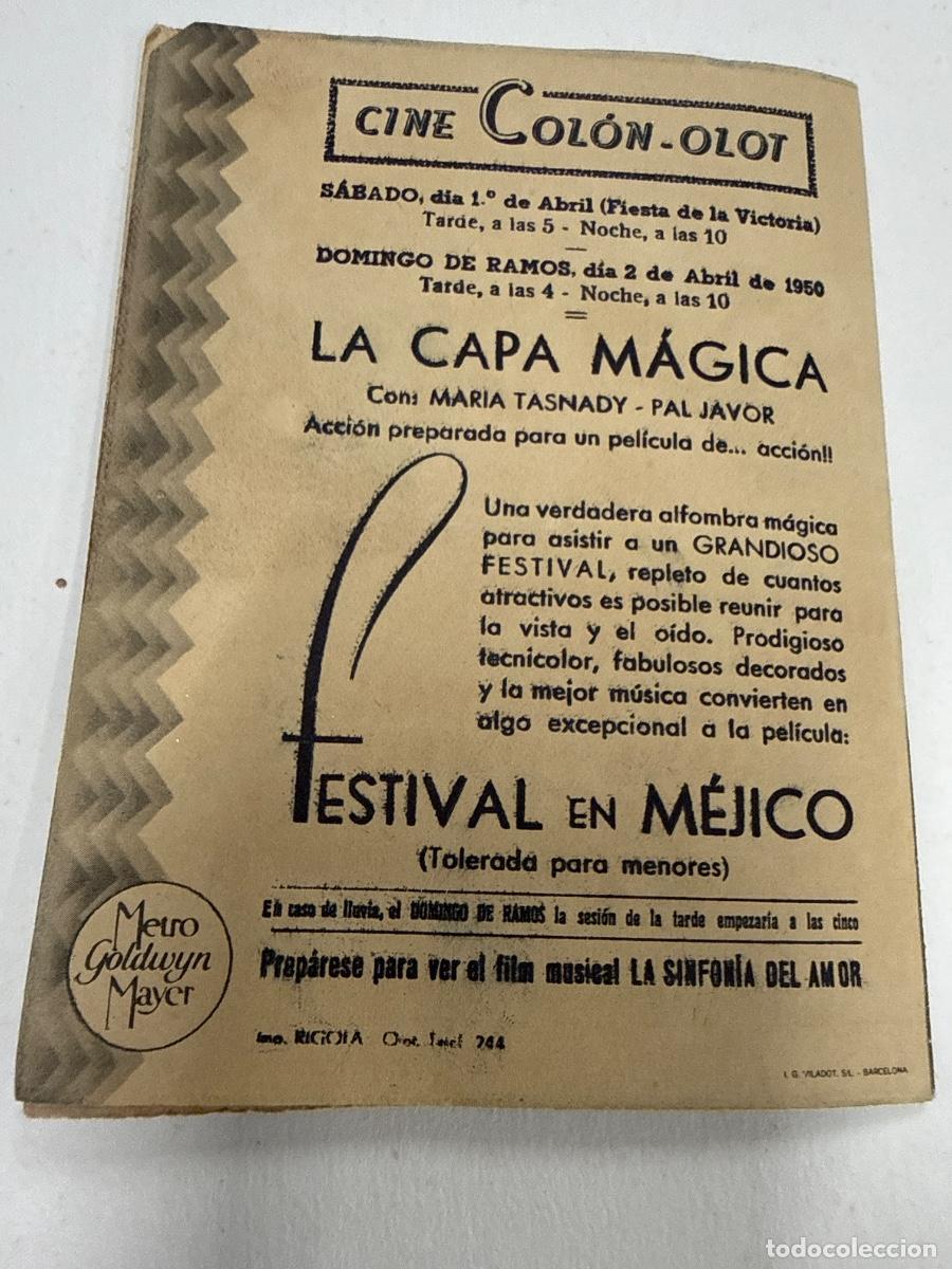 Cine: FESTIVAL EN MEJICO. Antiguo programa de cine de mano. Diptico - Foto 3