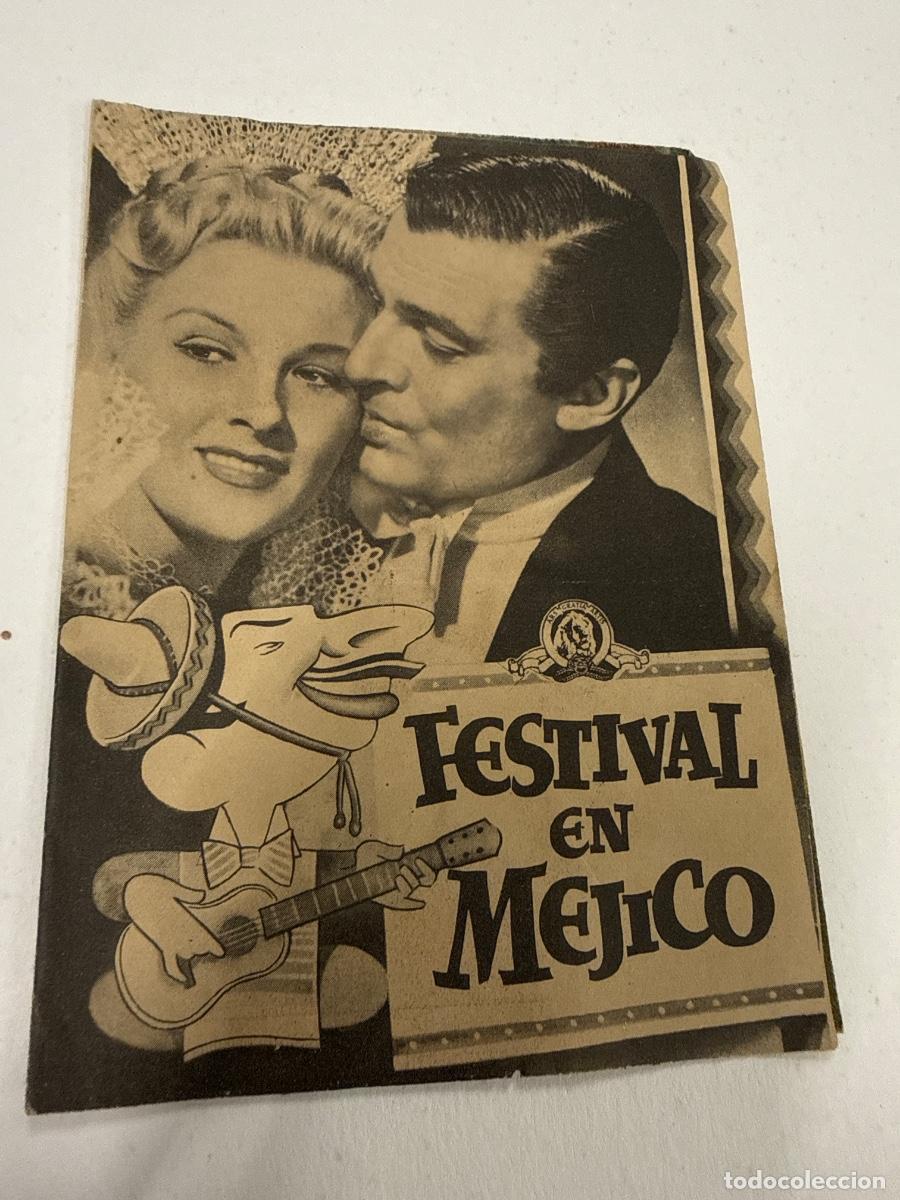 Cine: FESTIVAL EN MEJICO. Antiguo programa de cine de mano. Diptico - Foto 1