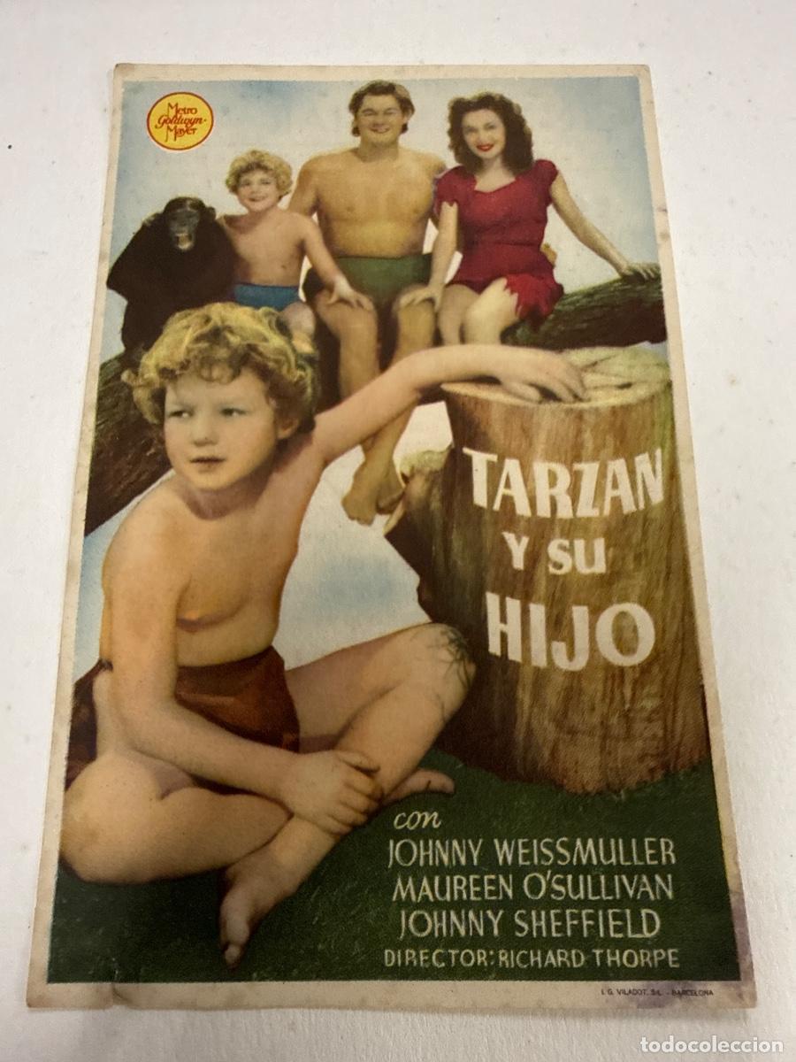 Cine: TARZAN Y SU HIJO. Antiguo programa de cine de mano.