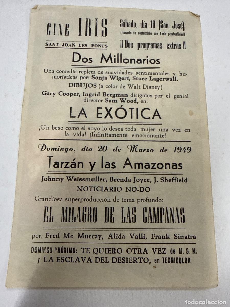 Cine: TARZAN Y LAS AMAZONAS. Antiguo programa de cine de mano. - Foto 2