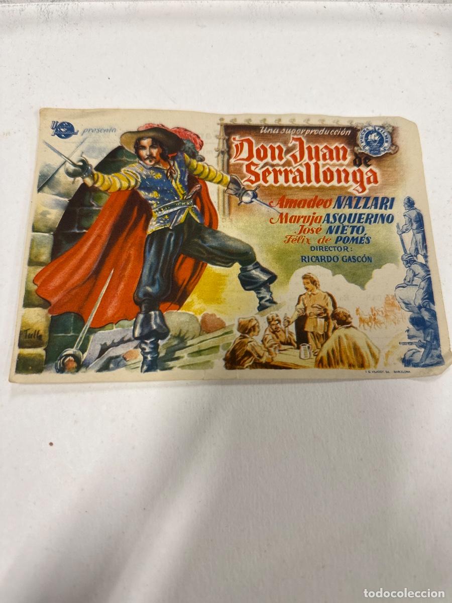 Cine: DON JUAN SERRALLONGA. Antiguo programa de cine de mano. - Foto 1