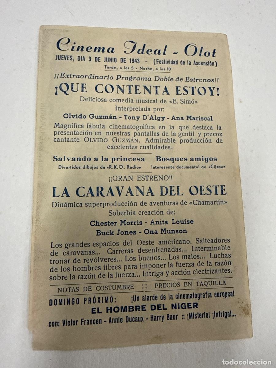 Cine: LA CARAVANA DEL OESTE. Antiguo programa de cine de mano. - Foto 2