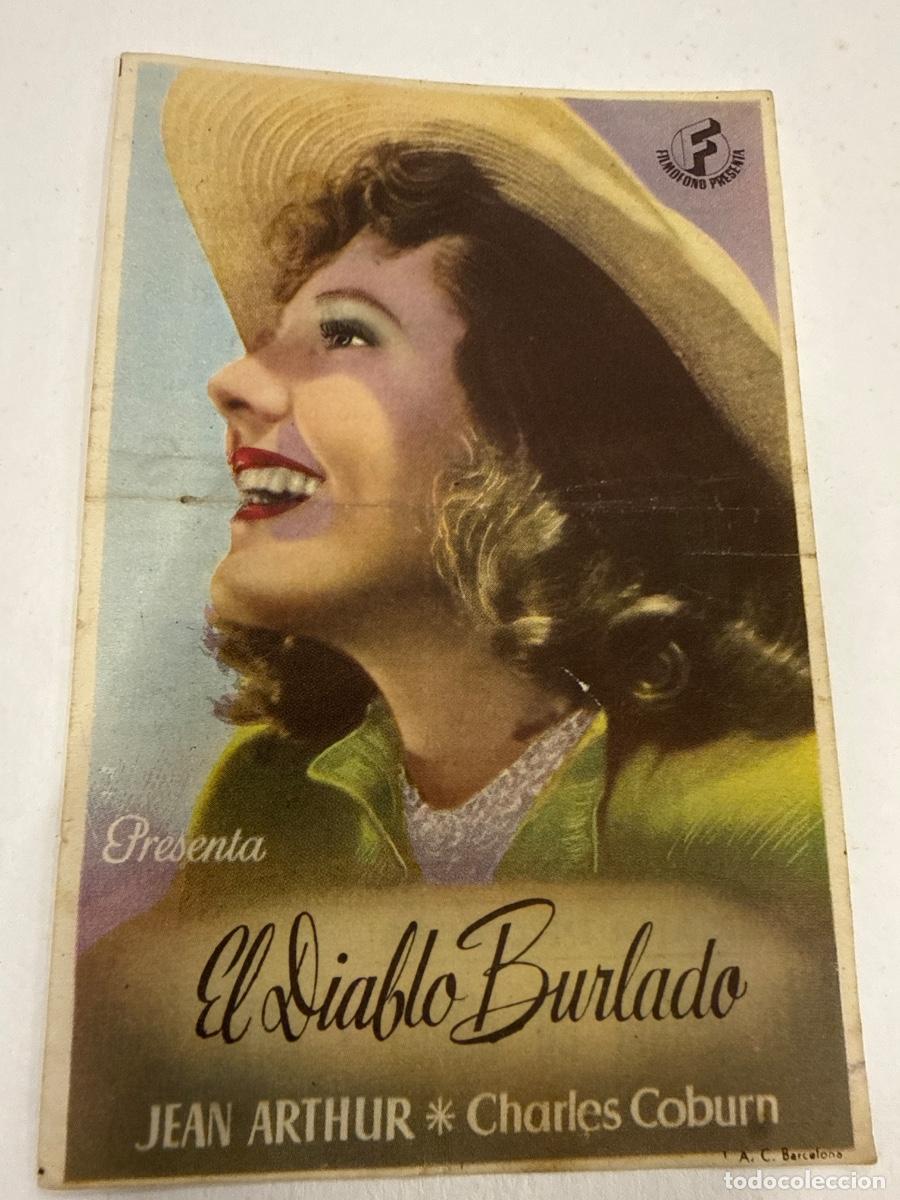 Cine: EL DIABLO BURLADO. Antiguo programa de cine de mano. - Foto 1
