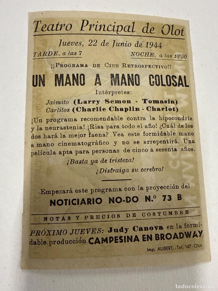 Cine: UN MANO A MANO COLOSAL. Antiguo programa de cine de mano. - Foto 2