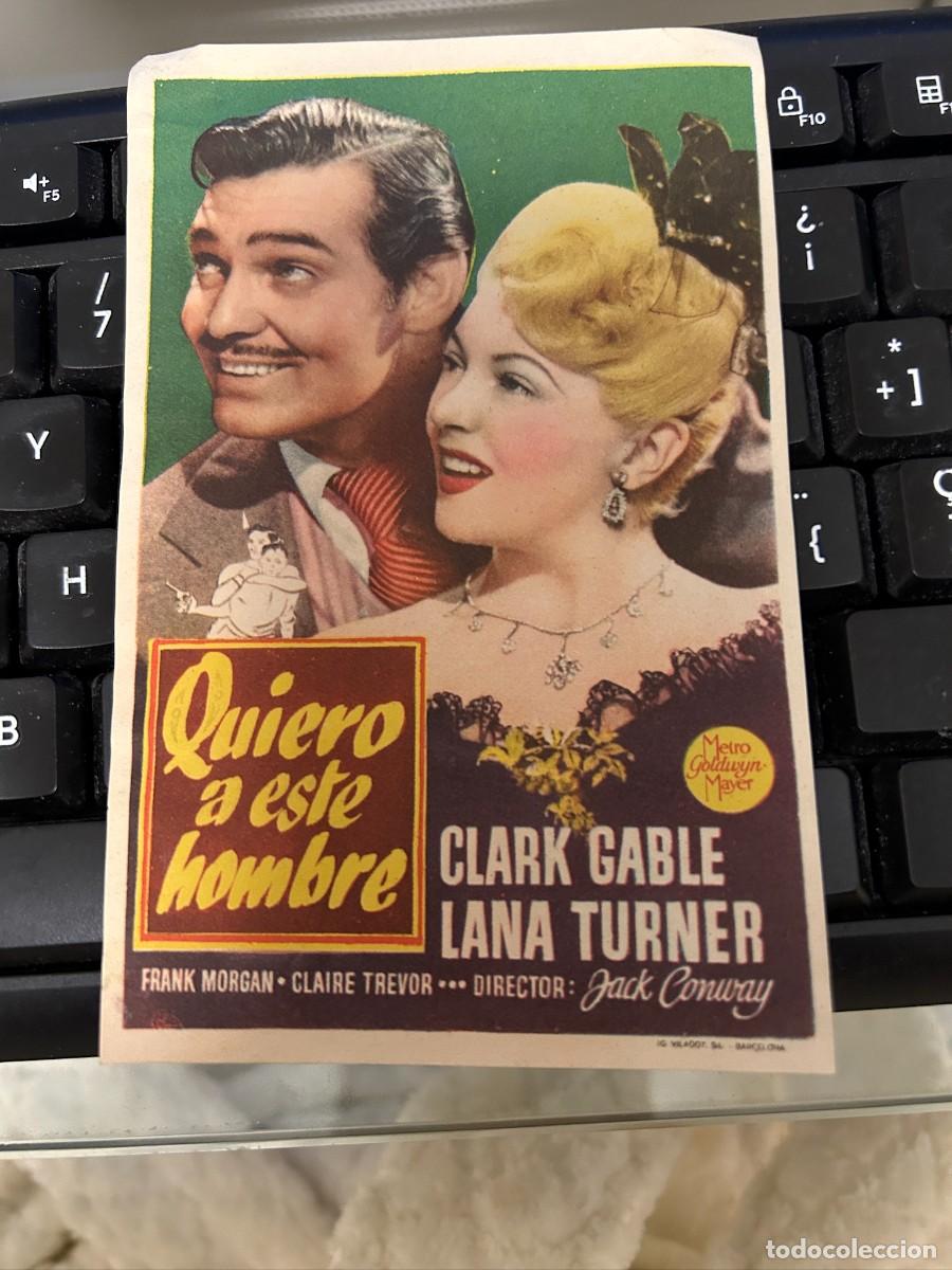 Cine: &ordm;1338 quiero a este hombre clark gable sin publicidad buen estado