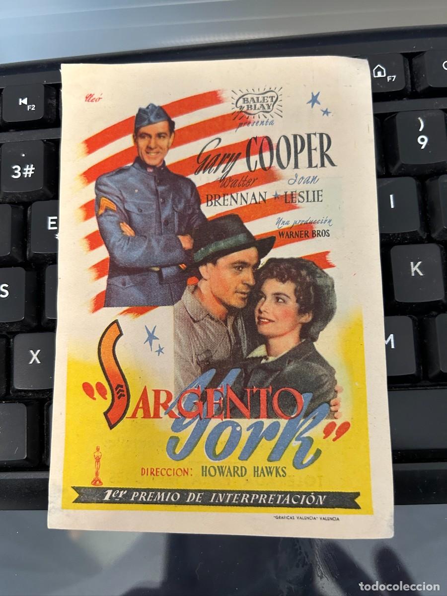 Cine: &ordm;1431 &rdquo;sargento york&rdquo; cine dorado zaragoza con publicidad gary cooper con publicidad buen estado