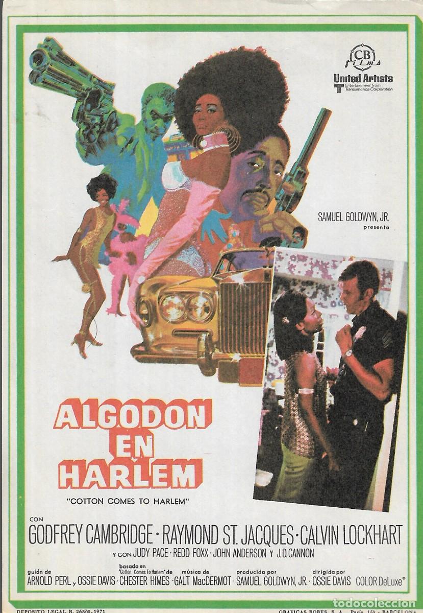 Cine: PROGRAMA DE CINE - ALGOD&Oacute;N EN HARLEM - GODFREY CAMBRIDGE - 1970 - SIN PUBLICIDAD.