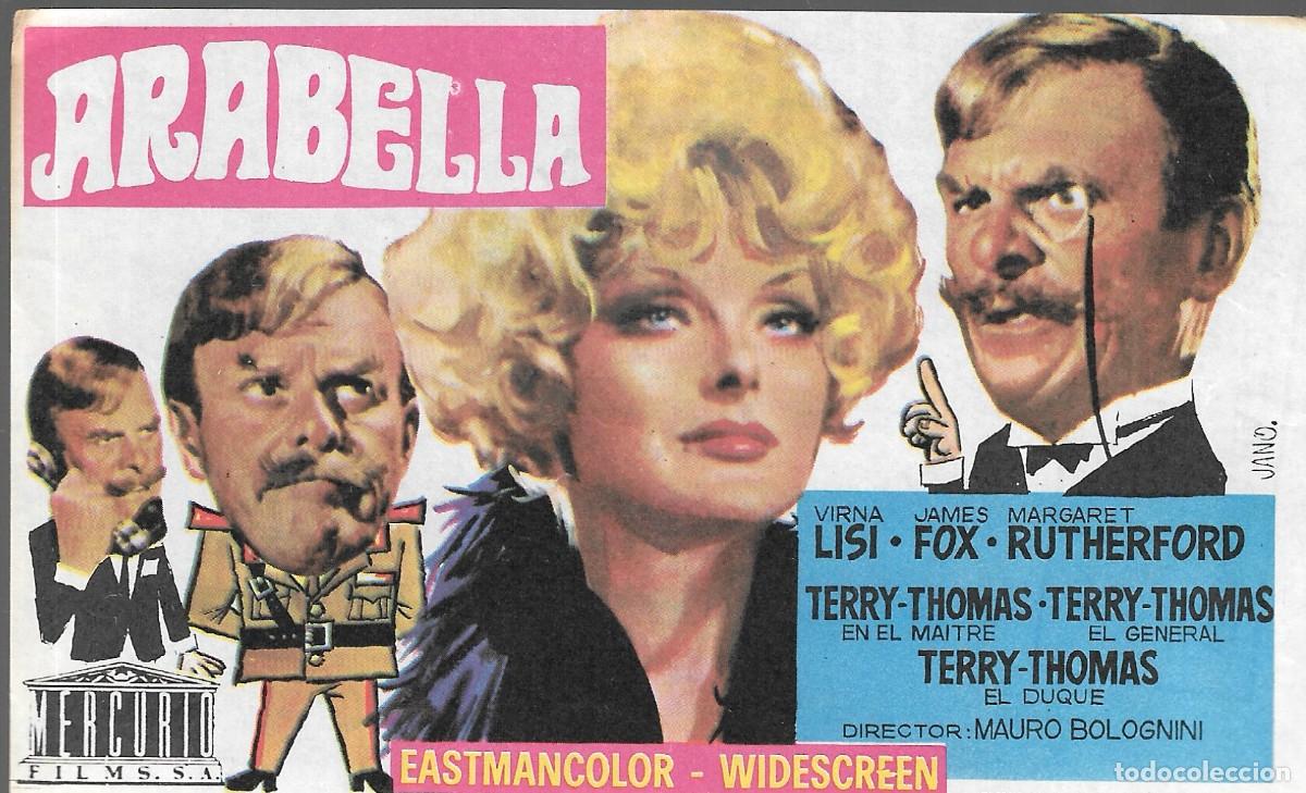 Cine: PROGRAMA DE CINE - ARABELLA - VIRNA LISI, JAMES FOX - 1967 - SIN PUBLICIDAD.