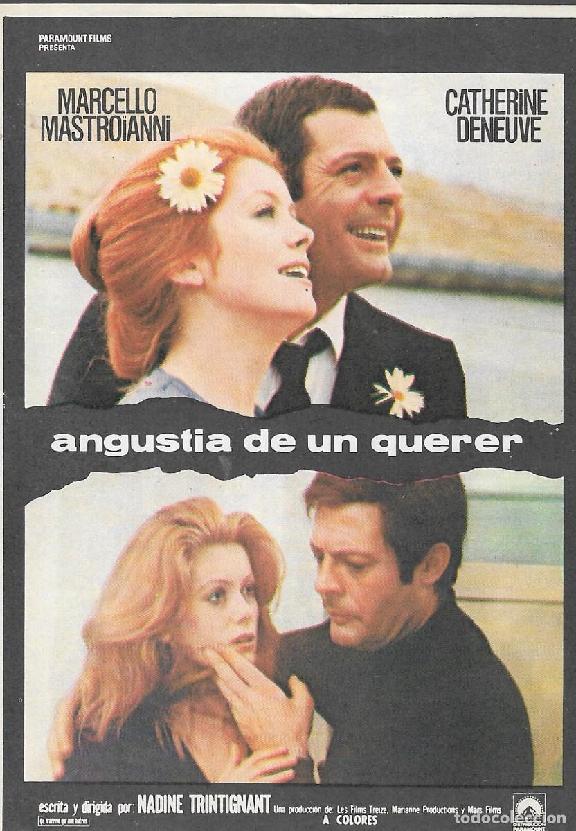 Cine: PROGRAMA DE CINE - ANGUSTIA DE UN QUERER - MARCELLO MASTROIANNI, CATHERINE DENEUVE - 1971 - S/P.
