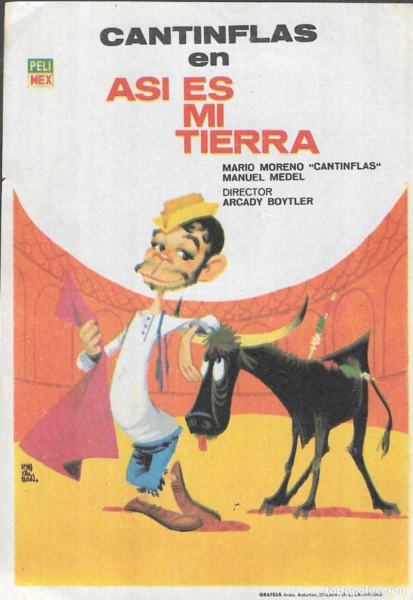 Cine: PROGRAMA DE CINE - AS&Iacute; ES MI TIERRA - MARIO MORENO CANTIFLAS - 1968 - SIN PUBLICIDAD.