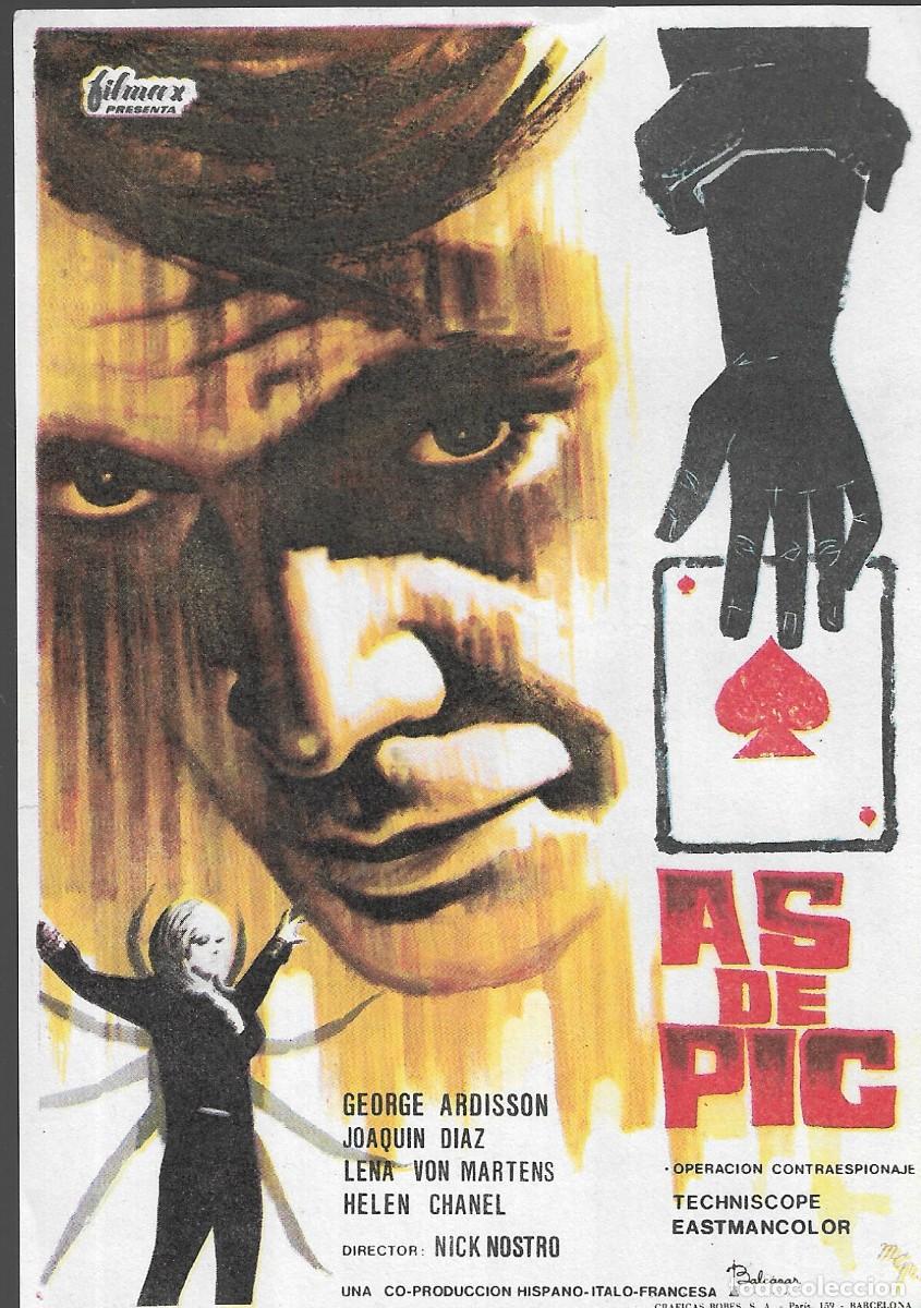 Cine: PROGRAMA DE CINE - AS DE PIC - GEORGE ARDISSON - 1966 - SIN PUBLICIDAD.