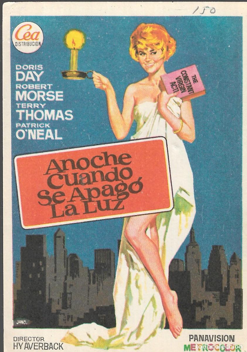 Cine: PROGRAMA DE CINE - ANOCHE CUANDO SE APAG&Oacute; LA LUZ - DORIS DAY, ROBERT MORSE - 1968 - SIN PUBLICIDAD.