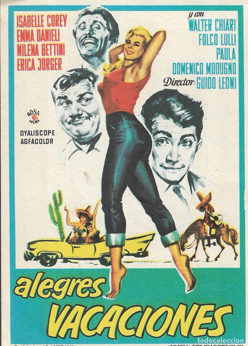 Cine: PROGRAMA DE CINE - ALEGRES VACACIONES - ISABELLE COREY, WALTER CHIARI - 1969 - SIN PUBLICIDAD. - Foto 1