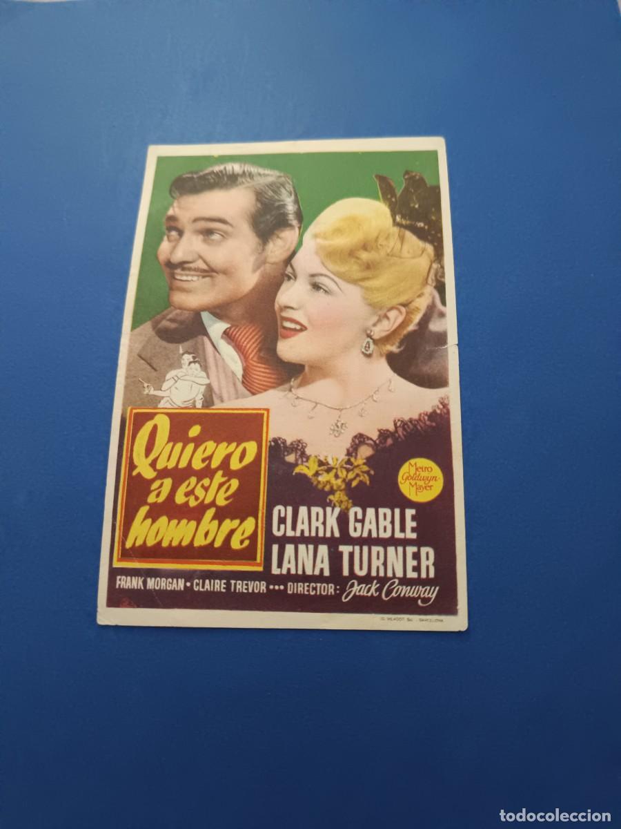 Cine: PROGRAMA DE CINE QUIERO A ESE HOMBRE CLARK GABLE