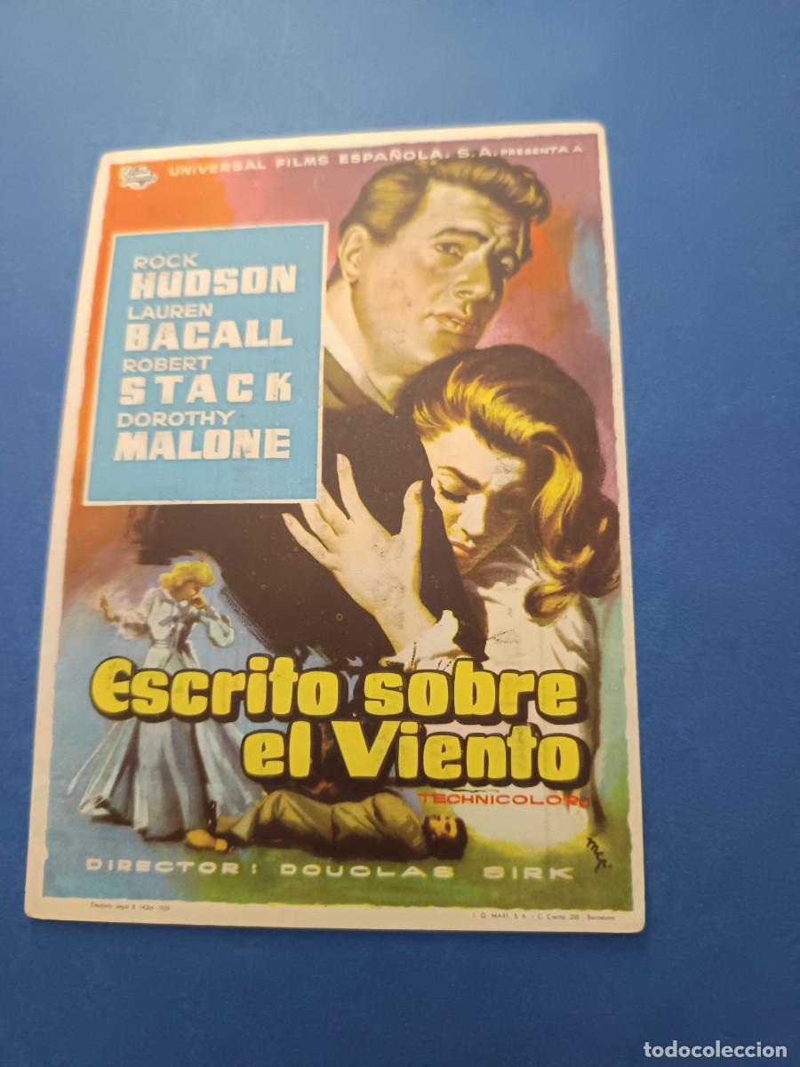 Cine: PROGRAMA DE CINE ESCRITO SOBRE EL VIENTO ROCK HUDSON - Foto 1