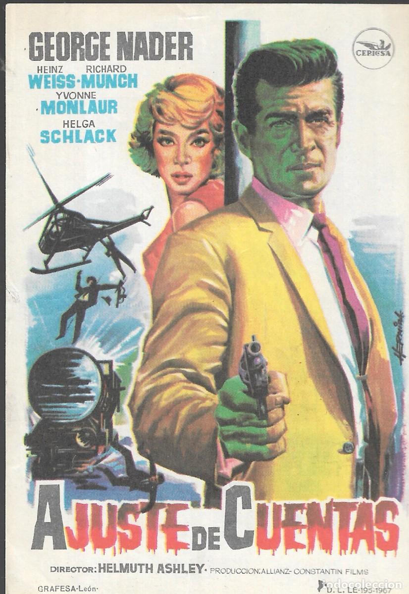 Cine: PROGRAMA DE CINE - AJUSTE DE CUENTAS - GEORGE NADER - 1967 - SIN PUBLICIDAD.