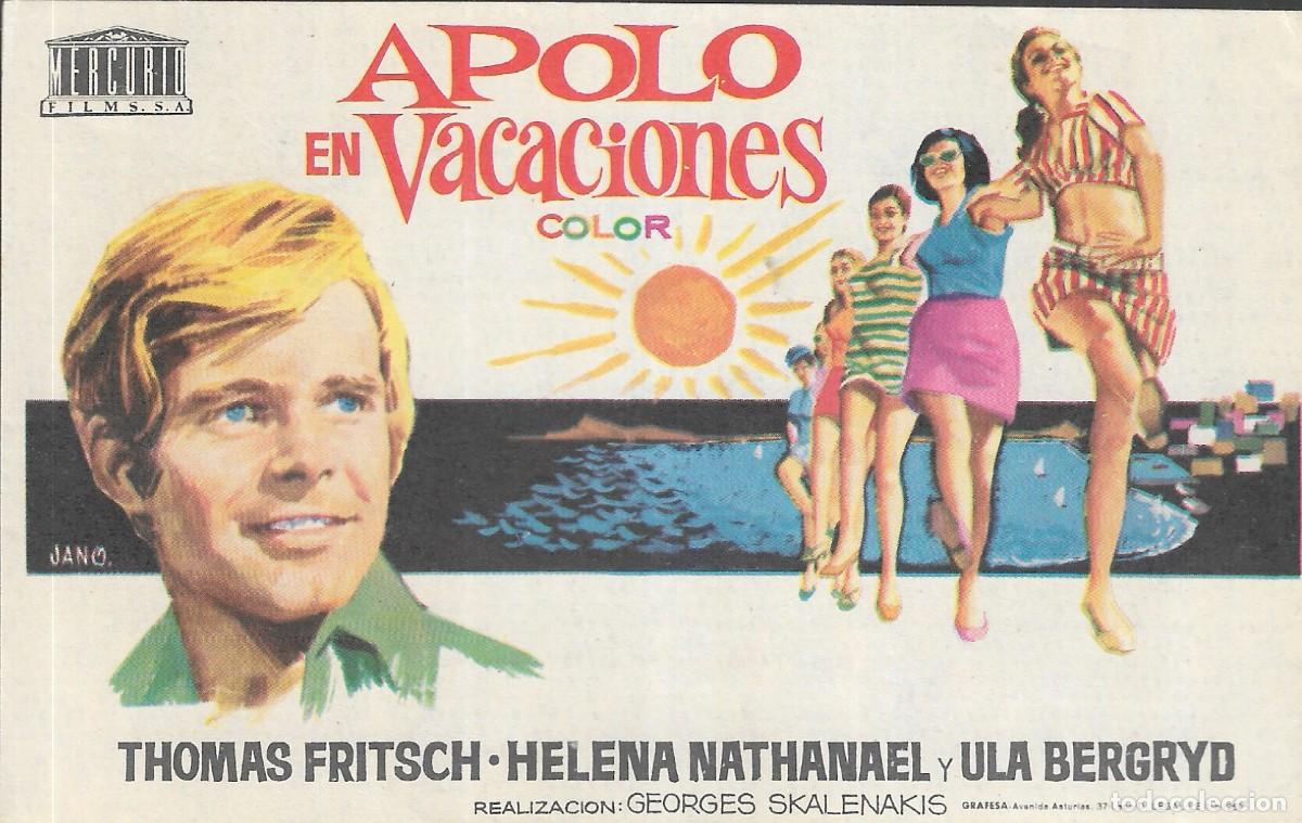 Cine: PROGRAMA DE CINE - APOLO EN VACACIONES - THOMAS FRITSCH - 1969 JANO - - SIN PUBLICIDAD.
