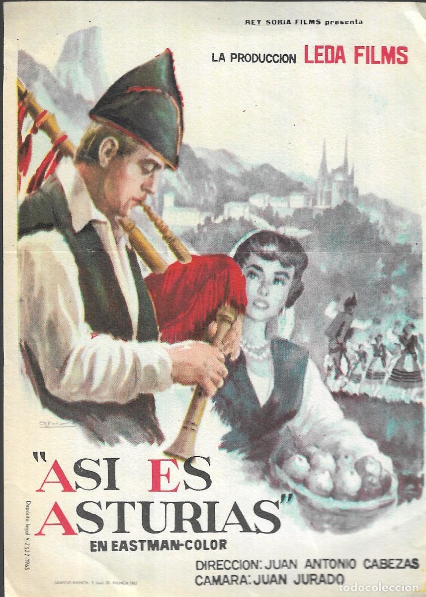 Cine: PROGRAMA DE CINE - AS&Iacute; ES ASTURIAS - JUAN ANTONIO CABEZAS- 1963 - SIN PUBLICIDAD.