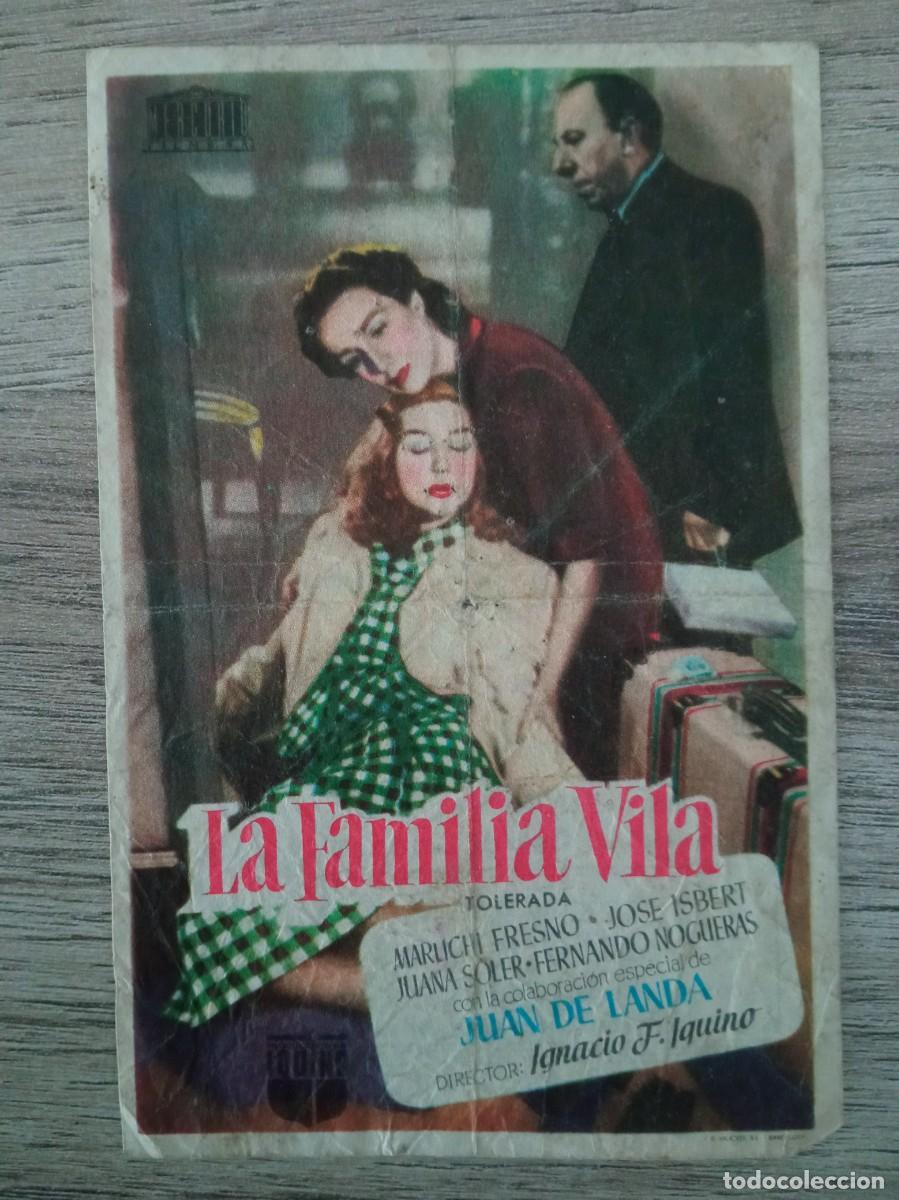 Cine: LA FAMILIA VILA, MARUCHI FRESNO, CINE BASANTA, CILLERO, LUGO, 1950