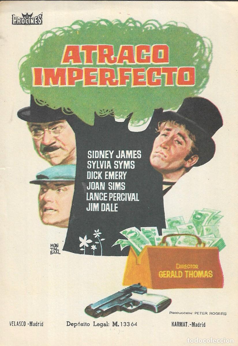Cine: PROGRAMA DE CINE - ATRACO IMPERFECTO - SIDNEY JAMES- 1965 - MONTALB&Aacute;N - SIN PUBLICIDAD.