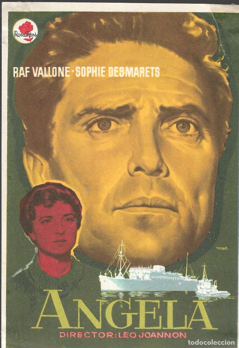 Cine: PROGRAMA DE CINE - ANGELA - RAF VALLONE - 1956 - MAC - SIN PUBLICIDAD.