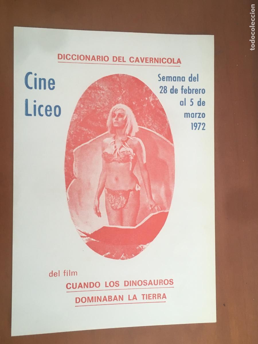 Cine: cuando los dinosaurios dominaban la tierra folleto de mano local original estreno