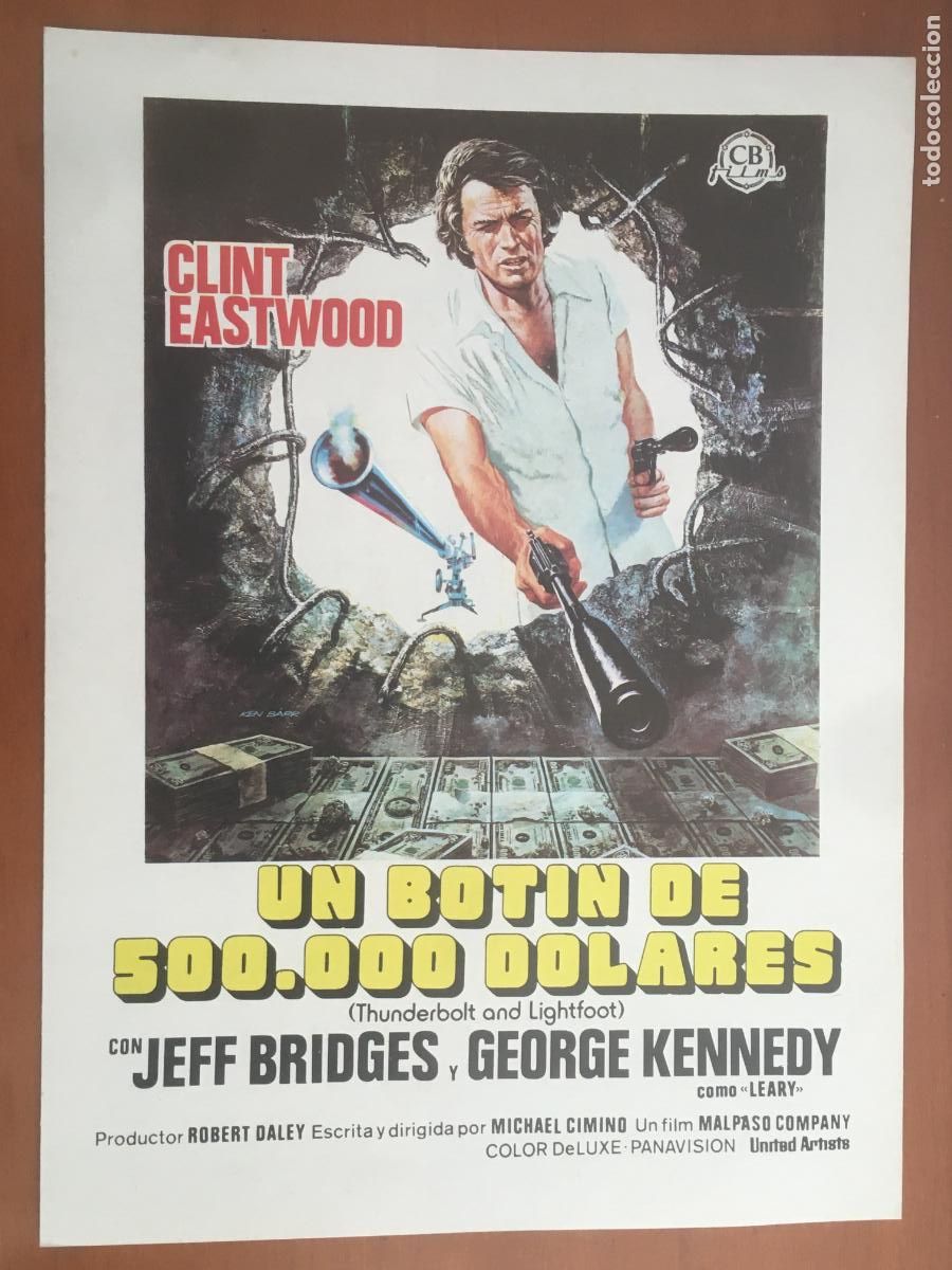 Cine: un botin de 500.000 dolares clint eastwood folleto de mano local original estreno