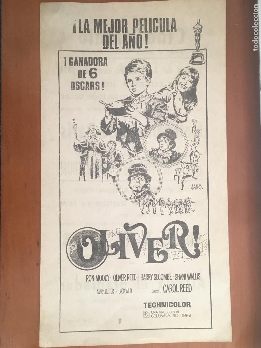 Cine: oliver folleto de mano local original estreno
