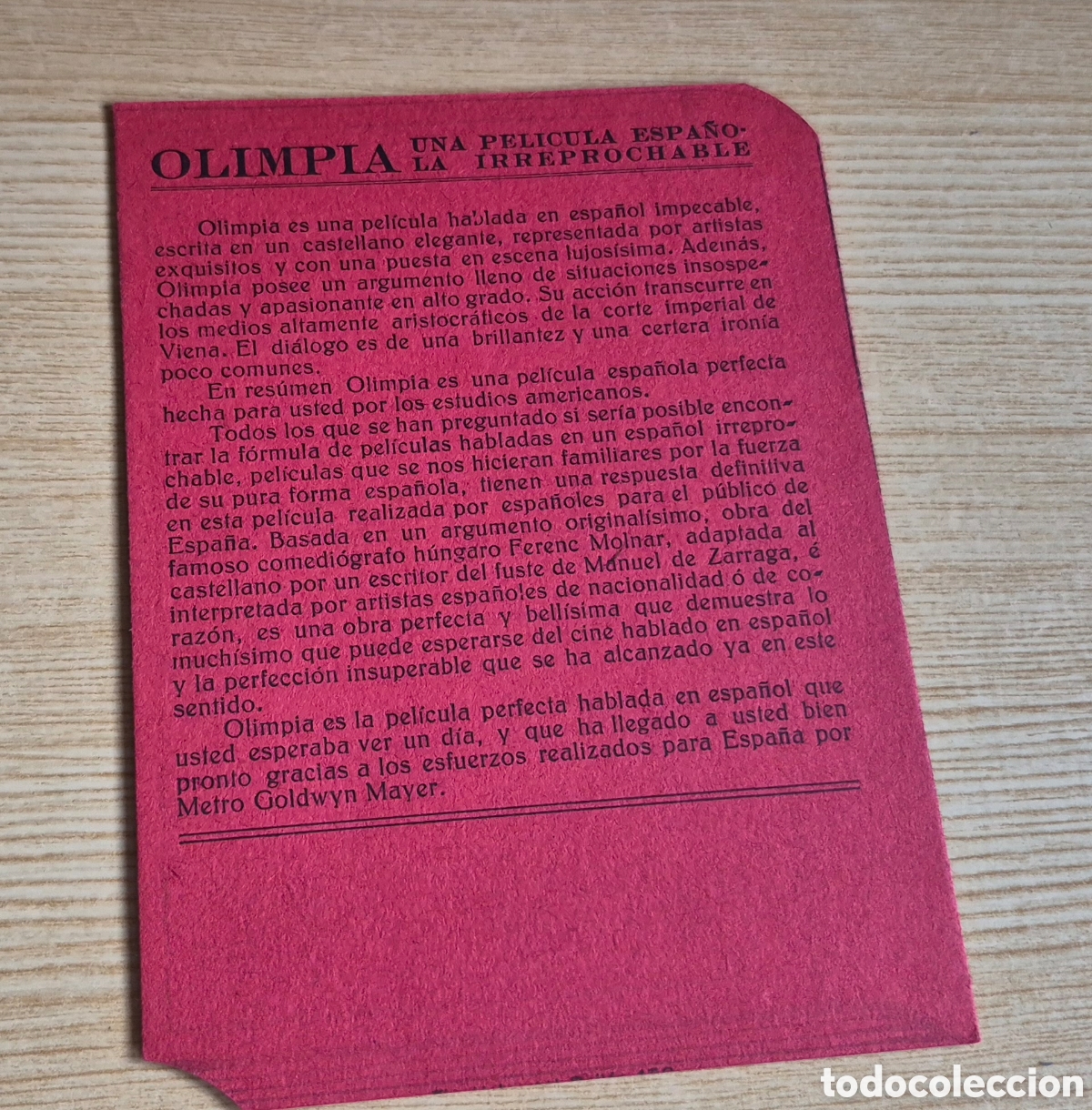 Cine: Antiguo programa de cine troquelado Olimpia - Foto 2