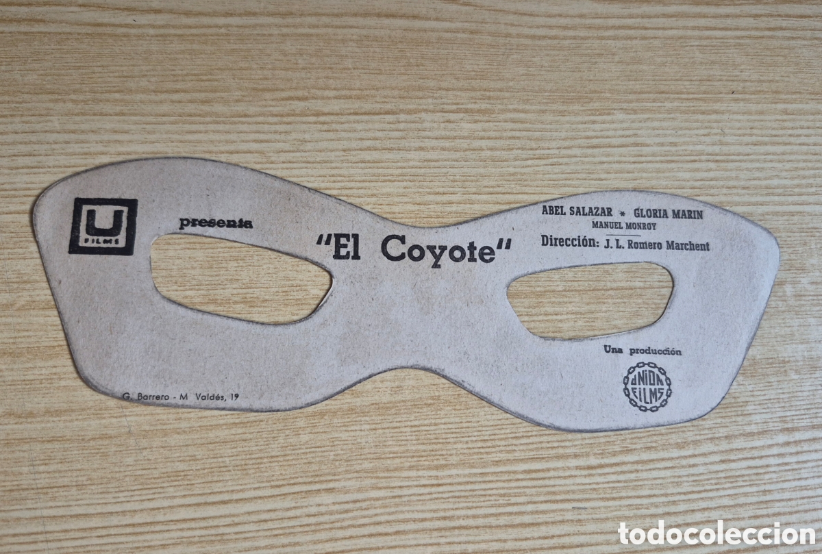 Cine: Antiguo programa de cine troquelado antifaz El Coyote - Foto 2