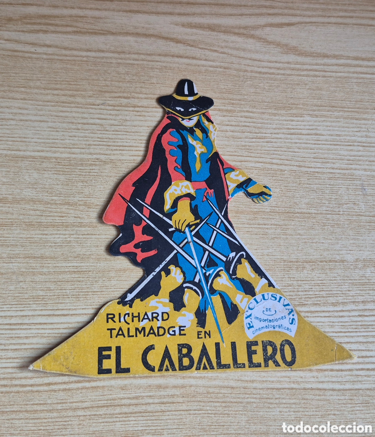 Cine: Antiguo programa de cine mudo troquelado El caballero Sociedad Coral La Estrella