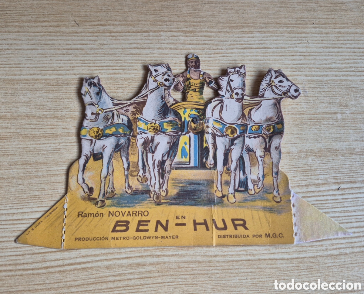 Cine: Antiguo programa de cine mudo troquelado Ben Hur A&ntilde;os 20