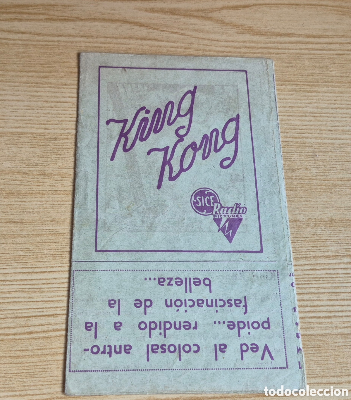 Cine: Antiguo programa de cine doble King Kong A&ntilde;os 30