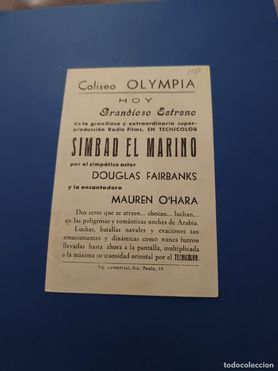 Cine: PROGRAMA DE CINE SIMBAD EL MARINO DOUGLAS FAIRBANKS JR. - Foto 2
