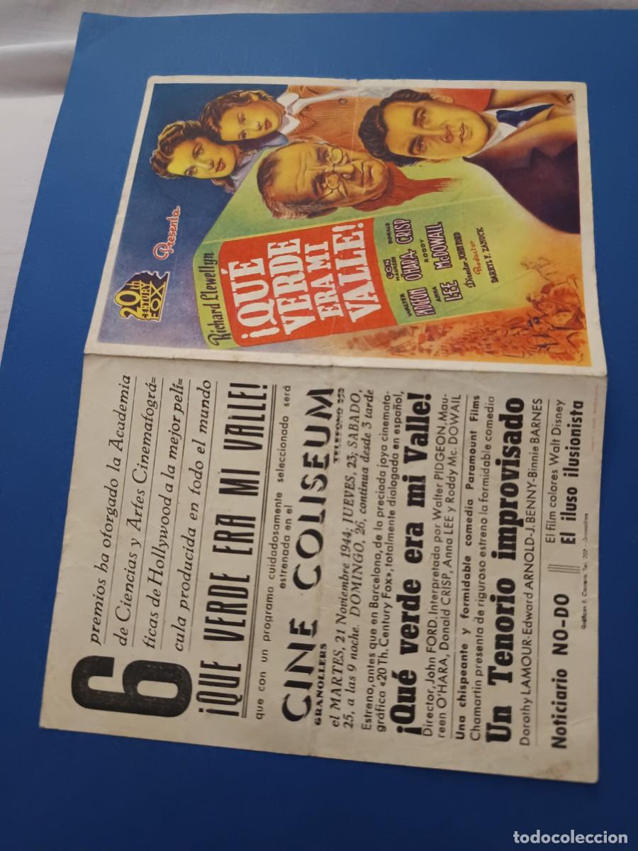 Cine: PROGRAMA DE CINE QUE VERDE ERA MI VALLE WALTER PIDGEON - Foto 1